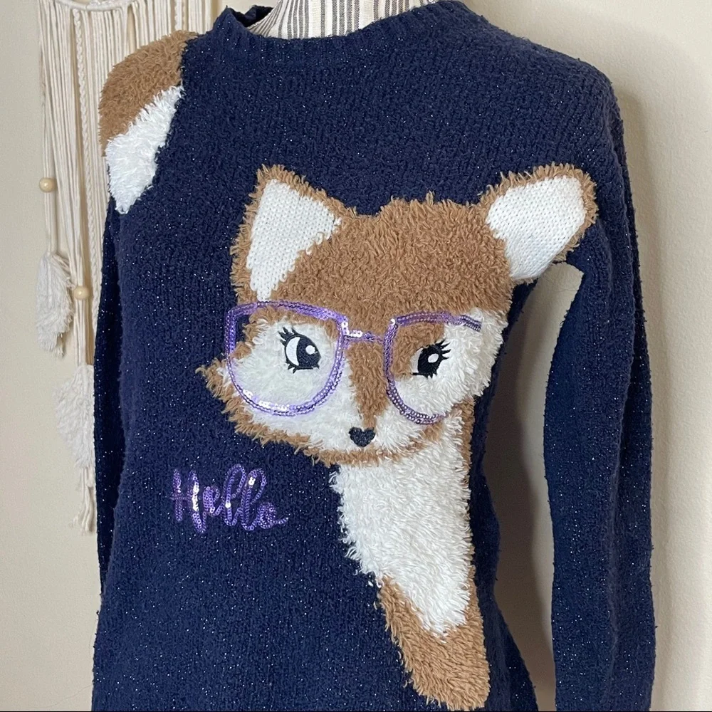 Justice Girls Wolf Crew Neck Pullover Sz 16